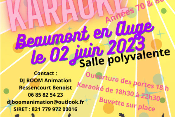 Apéro Karaoké à Beaumont en Auge le 02 juin 2023, une soirée pour s'amuser entre amis